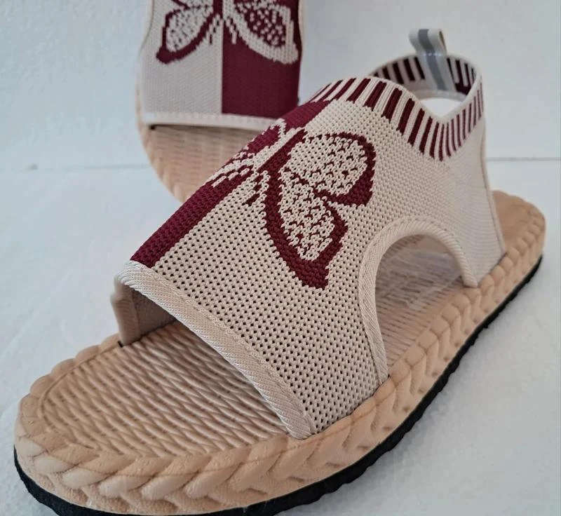 Butterfly Sandals - Papillon - Beige and Bordeaux / Red - Size 38 – photo 6